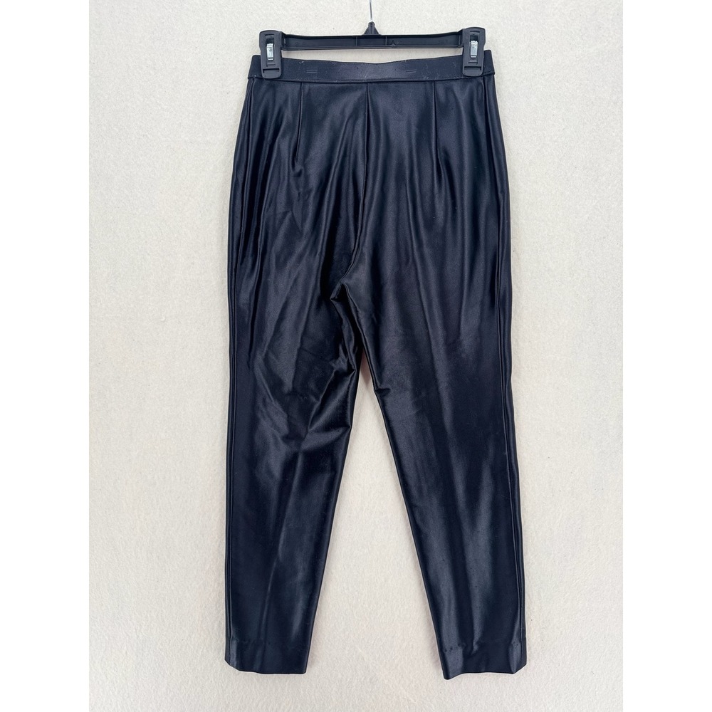 VTG Japanese Brand‎ - High Waisted Pleated Satin Trousers - Black - S - Women